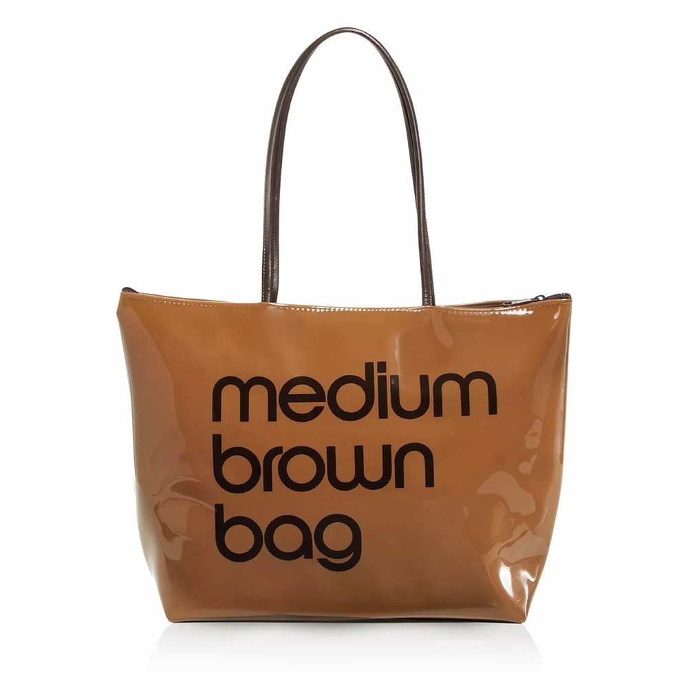 Bloomingdale’s Medium Brown Bag Zip Tote Bag